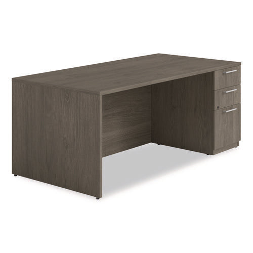Image of Alera® Alera Seville Series Single Pedestal Desk, Right Pedestal, 72" x 36" x 29", Walnut