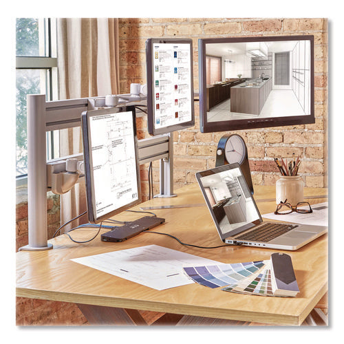 Image of Tripp Lite by Eaton Dual-Extension Monitor Mount for Slat Wall System for 32" TVs, 4.9w x 4.7d x 20.5h, Silver, Supports 22 lb