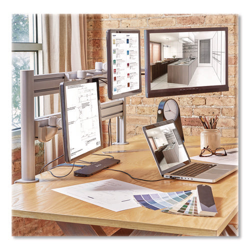 Image of Tripp Lite by Eaton Single-Extension Monitor Mount for Slat Wall System for 32" TVs, 4.9w x 4.7d x 14.2h, Silver, Supports 22 lb