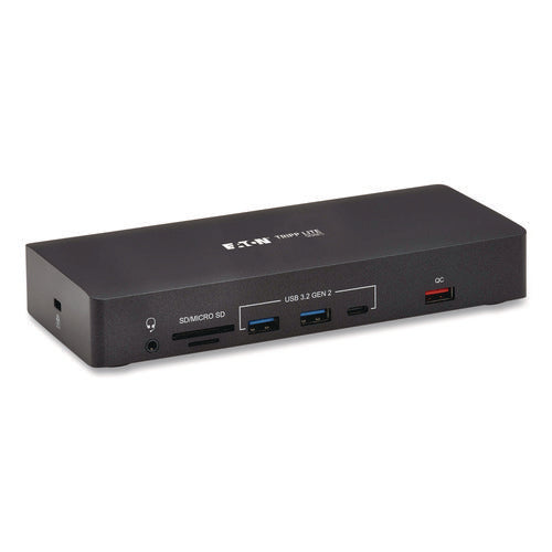 Image of Tripp Lite by Eaton Triple Display USB-C Dock, Displayport/HDMI/RJ45/USB/VGA, Black