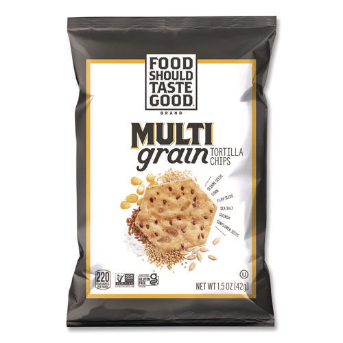 Image of Food Should Taste Good Tortilla Chips, Multigrain with Sea Salt, 1.5 oz, 24/Carton