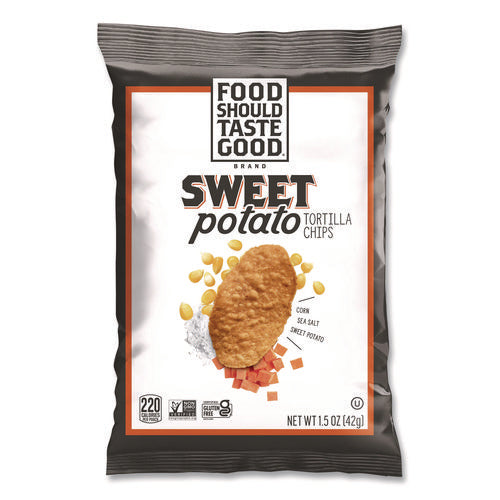 Image of Food Should Taste Good Tortilla Chips, Sweet Potato with Sea Salt, 1.5 oz, 24/Carton