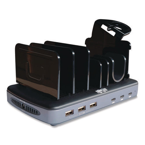 Image of Tripp Lite by Eaton 120W Multi-Device Charging Station with Storage, 6 Devices, 7.3 x 4.45 x 1.33