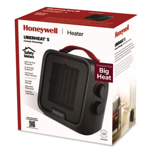 Image of Honeywell UberHeat 5 Ceramic Heater, 4.5 x 4.5 x 8.86, Black
