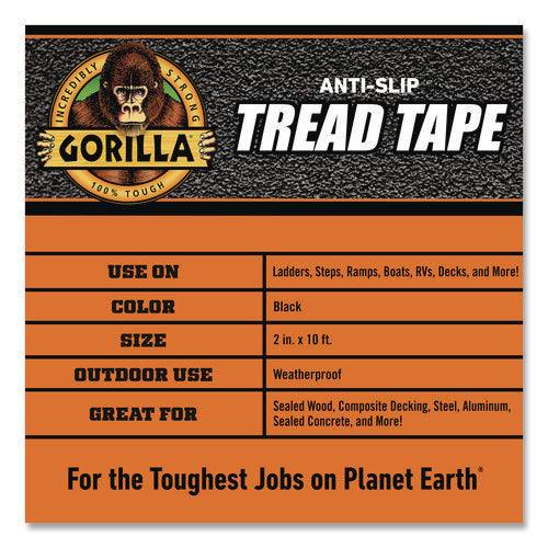 Image of Gorilla® Tread Tape, 3" Core, 2" x 10 ft, Black