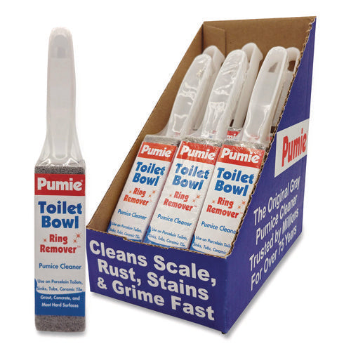 Image of Pumie® Toilet Bowl Ring Remover with Handle, 1.25 x 5, Gray, 6/Pack
