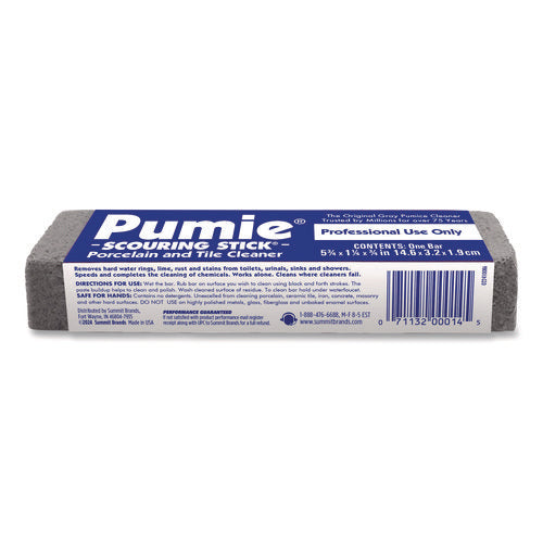 Image of Pumie® Scouring Stick, 5.75 x 1.25, Gray, Dozen