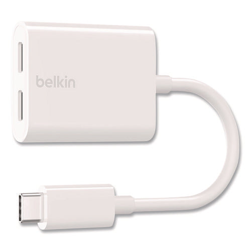 Image of Belkin® RockStar USB-C Audio + Charge Adapter, White