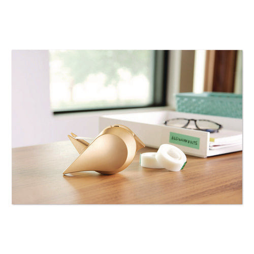 Image of Scotch® Bird Desktop Tape Dispenser, 1" Core, Metallic Gold