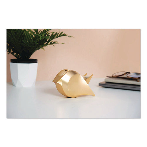 Image of Scotch® Bird Desktop Tape Dispenser, 1" Core, Metallic Gold