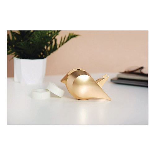 Image of Scotch® Bird Desktop Tape Dispenser, 1" Core, Metallic Gold