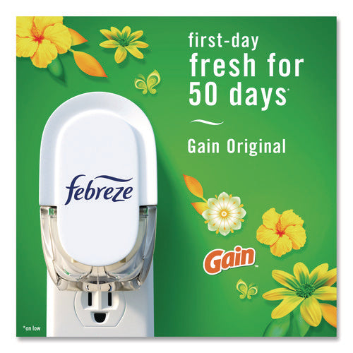 Image of Febreze® PLUG Air Freshener Warmer Starter Kit, Clear/White, with (2) Gain Original Refills