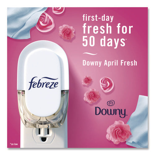 Image of Febreze® Air Freshener Warmer Starter Kit, Clear/White, with (2) Downy April Fresh Refills