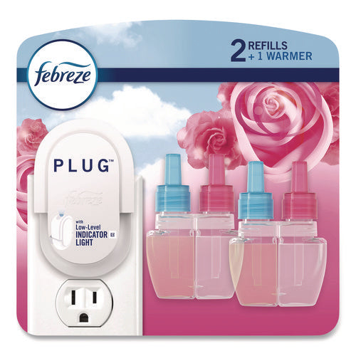 Image of Febreze® Air Freshener Warmer Starter Kit, Clear/White, with (2) Downy April Fresh Refills
