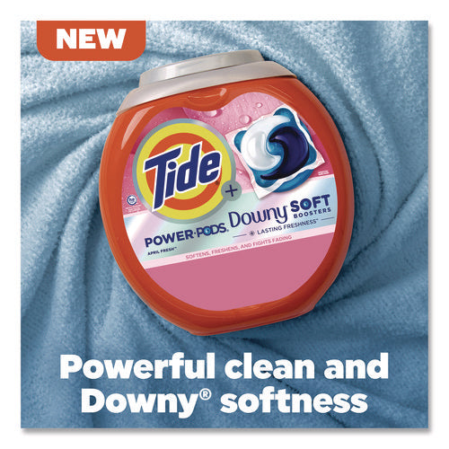 Image of Tide® Power PODS Plus Downy Laundry Detergent, April Fresh Scent, 98 oz Tub, 63 Pods/Tub