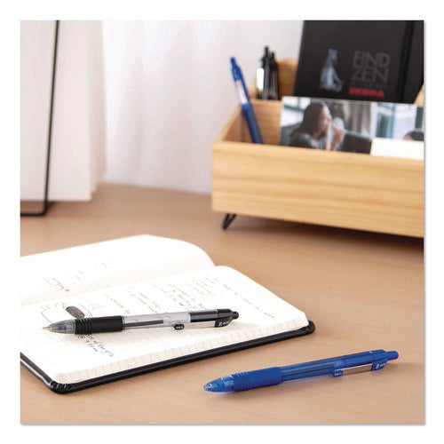 Image of Zebra® Z-Grip Ballpoint Pen, Retractable, Medium 1 mm, Black Ink, Clear/Black Barrel, 18/Pack