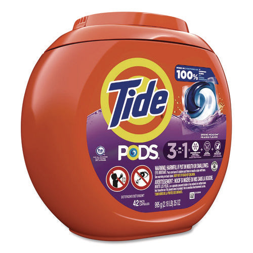 Image of Tide® PODS Laundry Detergent, Spring Meadow Scent, 35 oz Tub, 42 Pods/Tub