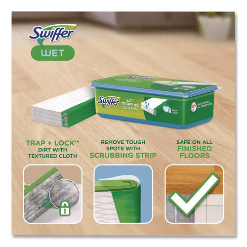 Image of Swiffer® Wet Refill Cloths, 8 x 10, Fresh Scent, White, 24/Pack, 6 Packs/Carton