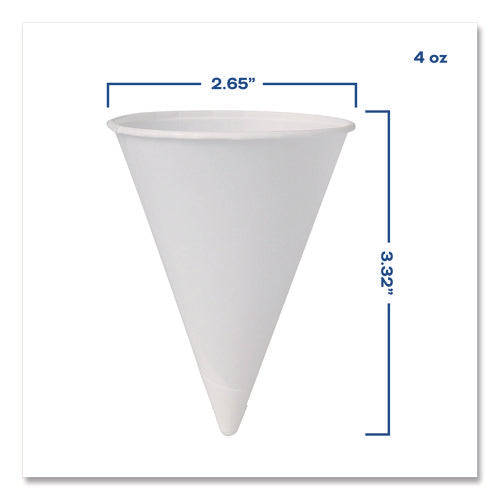 Image of SOLO® Cone Water Cups, 4 oz, Paper, White, 200/Bag, 25 Bags/Carton