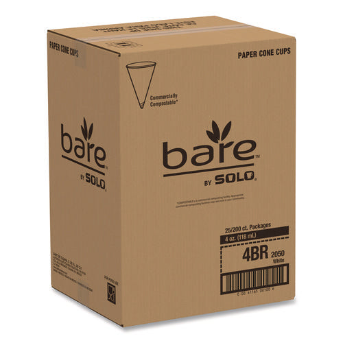 Image of SOLO® Cone Water Cups, 4 oz, Paper, White, 200/Bag, 25 Bags/Carton