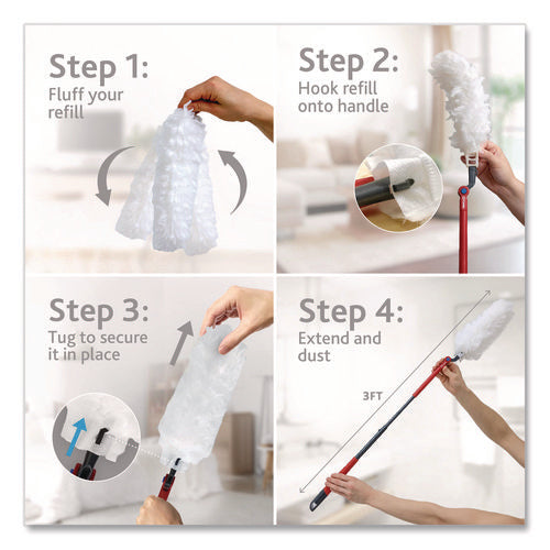 Image of O-Cedar® Flex and Catch Duster Heavy-Duty Refills, Polyester, White, 5/Pack