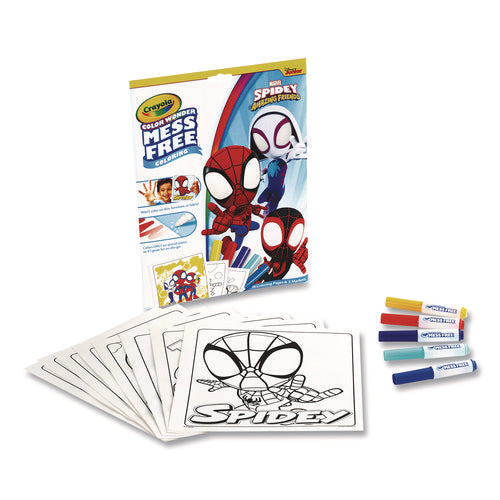 Image of Crayola® Spidey and His Amazing Friends Color Wonder Kit, (18) Action-Packed Coloring Pages; (5) Spider-Man Collection Markers