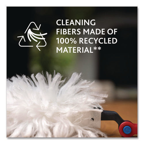 Image of O-Cedar® Flex and Catch Duster Heavy-Duty Refills, Polyester, White, 10/Pack, 4 Packs/Carton