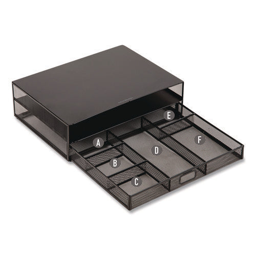 Image of Mind Reader Multi-Tier Monitor Stand with 25-Piece Office Supplies Starter Pack, 15.75" x 11.75" x 4.5", Black, Supports 30 lb