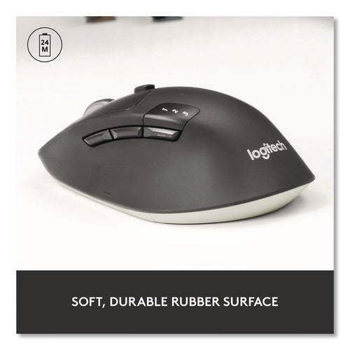 Image of Logitech® M720 Triathlon Wireless Mouse, 2.4 GHz Frequency, 33 ft Wireless Range, Right Hand Use, Black