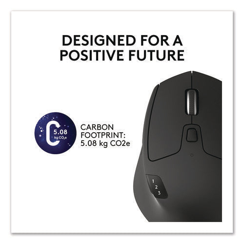 Image of Logitech® M720 Triathlon Wireless Mouse, 2.4 GHz Frequency, 33 ft Wireless Range, Right Hand Use, Black