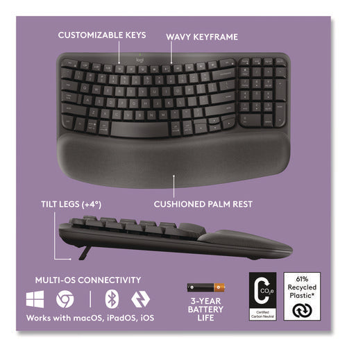 Image of Logitech® ERGO Wave Keyboard for Business, Graphite