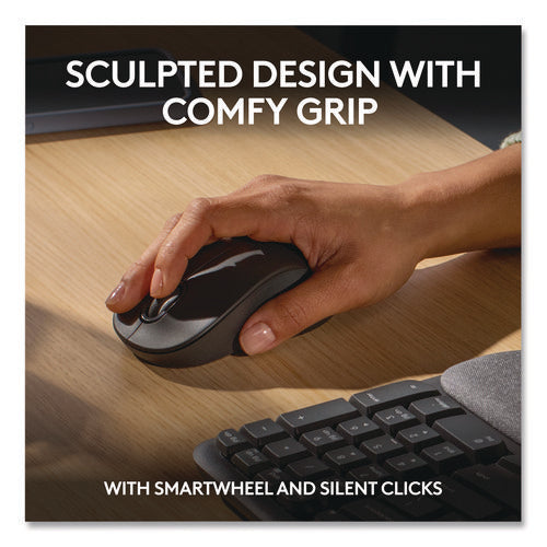 Image of Logitech® Wave MK670 Wireless Ergonomic Keyboard and Signature M550L Mouse Combo, 2.4 GHz, Frequency/33 ft Wireless Range, Graphite
