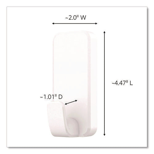 Image of Command X-Large Utility Hook, Plastic, White, 10 lb Capacity, 1 Hook and 4 Strips