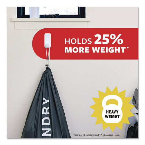 Image of Command X-Large Utility Hook, Plastic, White, 10 lb Capacity, 1 Hook and 4 Strips