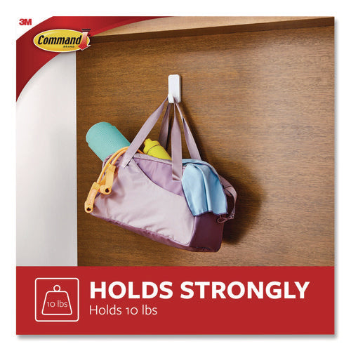Image of Command X-Large Utility Hook, Plastic, White, 10 lb Capacity, 1 Hook and 4 Strips
