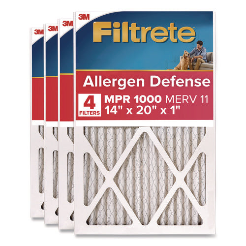 Image of Filtrete Allergen Defense Air Filter, 12 x 20, 4/Carton