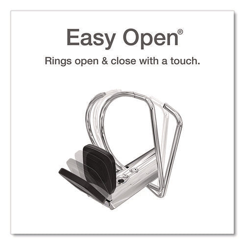 Image of Cardinal® Premier Easy Open Clearvue Locking Slant-D Ring Binder, 3 Rings, 1" Capacity, 11 X 8.5, Black