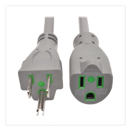 Image of Tripp Lite by Eaton Hospital-Grade Extension Cord, 15 ft, 15 A, Gray
