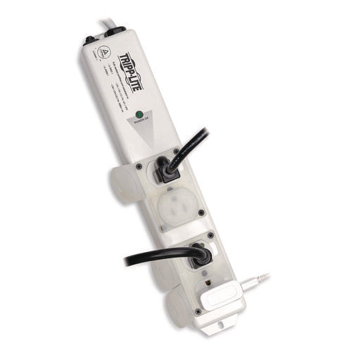 Image of Tripp Lite by Eaton Medical-Grade Surge Protector with Antimicrobial Protection for Patient-Care Vicinity, 4 Outlets, 15 ft Cord, 1,410 J, White