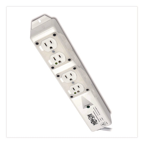 Image of Tripp Lite by Eaton Medical-Grade Surge Protector with Antimicrobial Protection for Patient-Care Vicinity, 4 Outlets, 15 ft Cord, 1,410 J, White