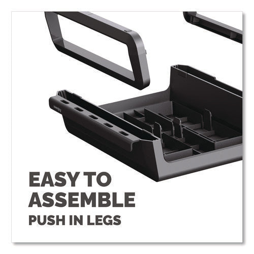 Image of Fellowes® Breyta Monitor Stand, 13.94" x 11.97" x 3.25" to 6", Black, Supports 33 lbs