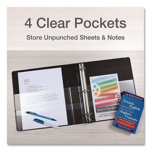 Image of Cardinal® Premier Easy Open Clearvue Locking Slant-D Ring Binder, 3 Rings, 3" Capacity, 11 X 8.5, Black