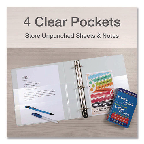 Image of Cardinal® Premier Easy Open Clearvue Locking Slant-D Ring Binder, 3 Rings, 4" Capacity, 11 X 8.5, White