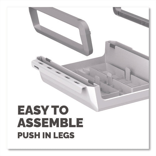 Image of Fellowes® Breyta Monitor Stand, 13.94" x 11.97" x 3.25" to 6", White, Supports 33 lbs