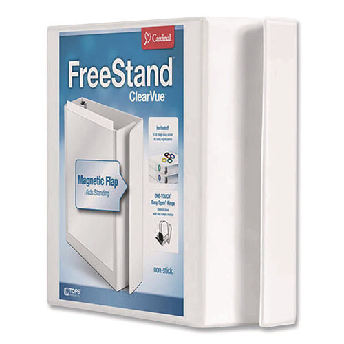 Image of Cardinal® Freestand Easy Open Locking Slant-D Ring Binder, 3 Rings, 2" Capacity, 11 X 8.5, White