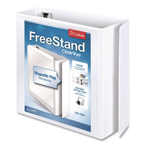 Image of Cardinal® Freestand Easy Open Locking Slant-D Ring Binder, 3 Rings, 3" Capacity, 11 X 8.5, White