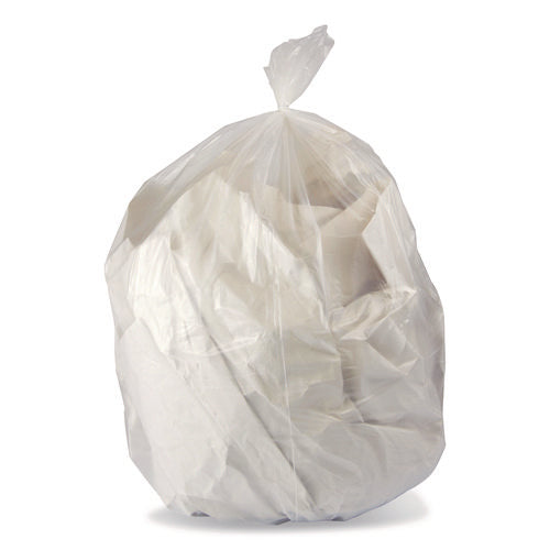 Image of Heritage Linear Low-Density Can Liners, 56 gal, 1.1 mil, 46" x 50", Clear, 100/Carton