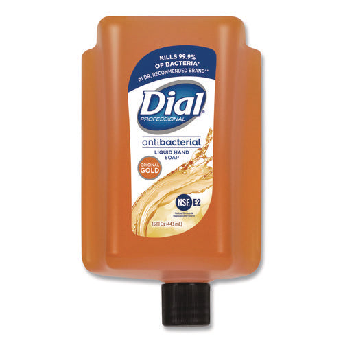 Image of Dial® Professional Antibacterial Gold Liquid Hand Soap Refill for Versa Dispenser, Floral Scent, 15 oz, 6/Carton