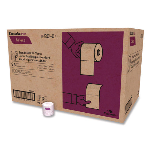 Image of Cascades PRO Select Standard Bath Tissue, 2-Ply, White, 4 X 3.19, 500/roll, 96/carton