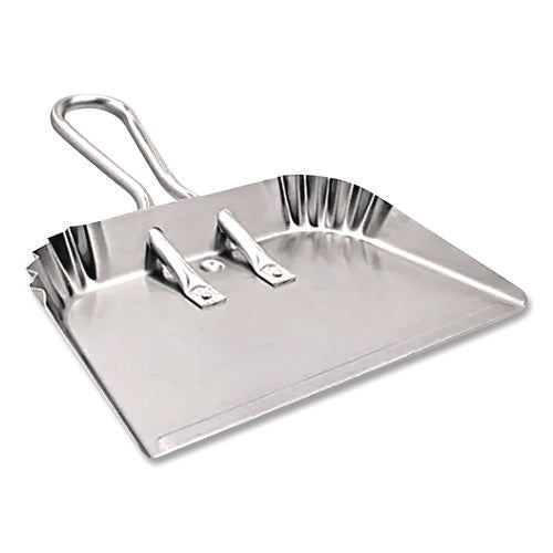 Image of Quickie® Bulldozer Dust Pan, 17" w, Aluminum Handle, Silver